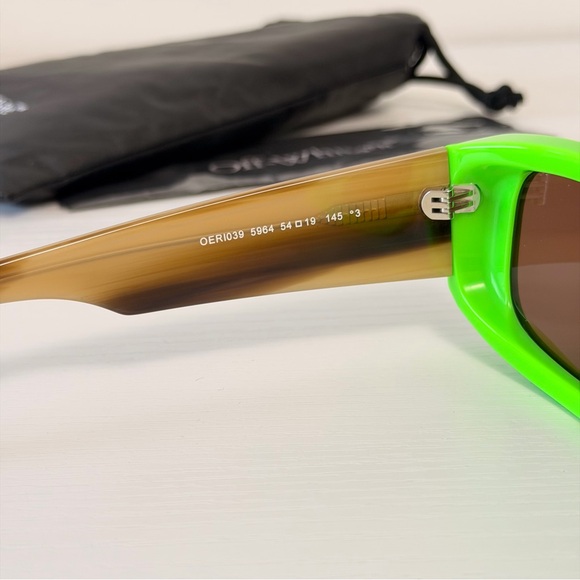 Off-White Neon Green Rectangular Sunglasses, Unisex, OERI039 5964, Authentic main image 11
